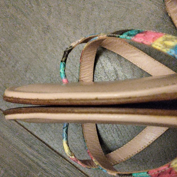 Manolo Blahnik Multicolor Python Criss Cross Sandals - Picture 7 of 13